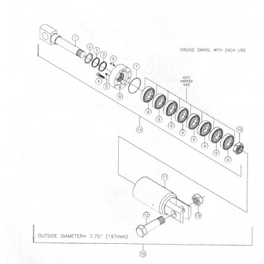 296258124 Вертлюг 40 тонн Eye x Clevis 50x100 - 80x100 (284010001)Вермеер(Vermeer)