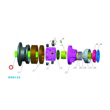 Ведущий вал (drive shaft) Poclain Hydraulics