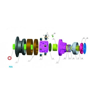Ведущий вал (drive shaft) Poclain Hydraulics