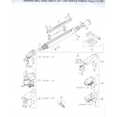 284966001 Буровая головка Trihawk 2.125